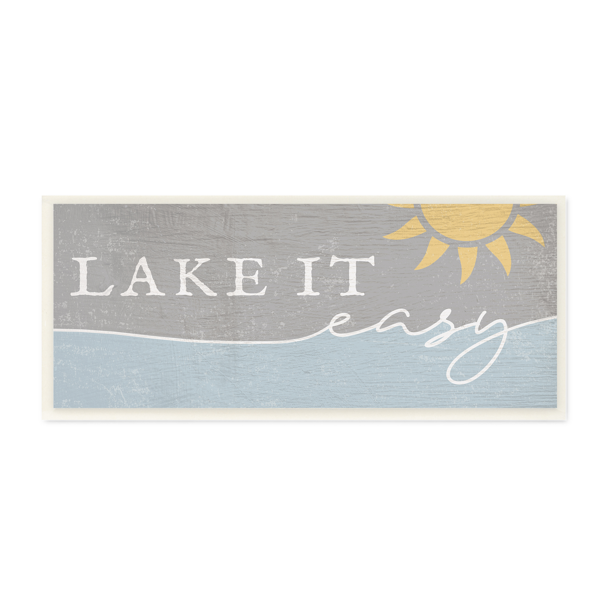 Stupell Industries Lake It Easy Phrase Nautical Pun Sunny Sky, 7 x 17, Designed by Daphne Polselli