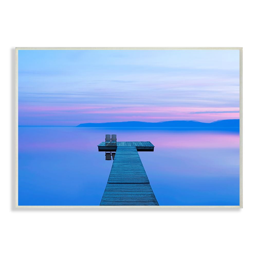 Stupell Industries Lake Landscape Blue Purple Photograph Wall Plaque by James McLoughlin, 10" x 15", Wall Plaque