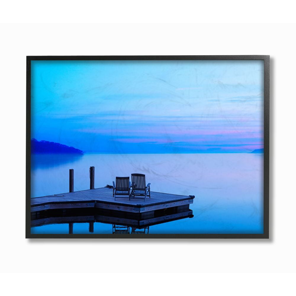 Stupell Industries Lake Landscape Purple Blue Photograph Black Framed Art Print Wall Art, 16x20, by James McLoughlin
