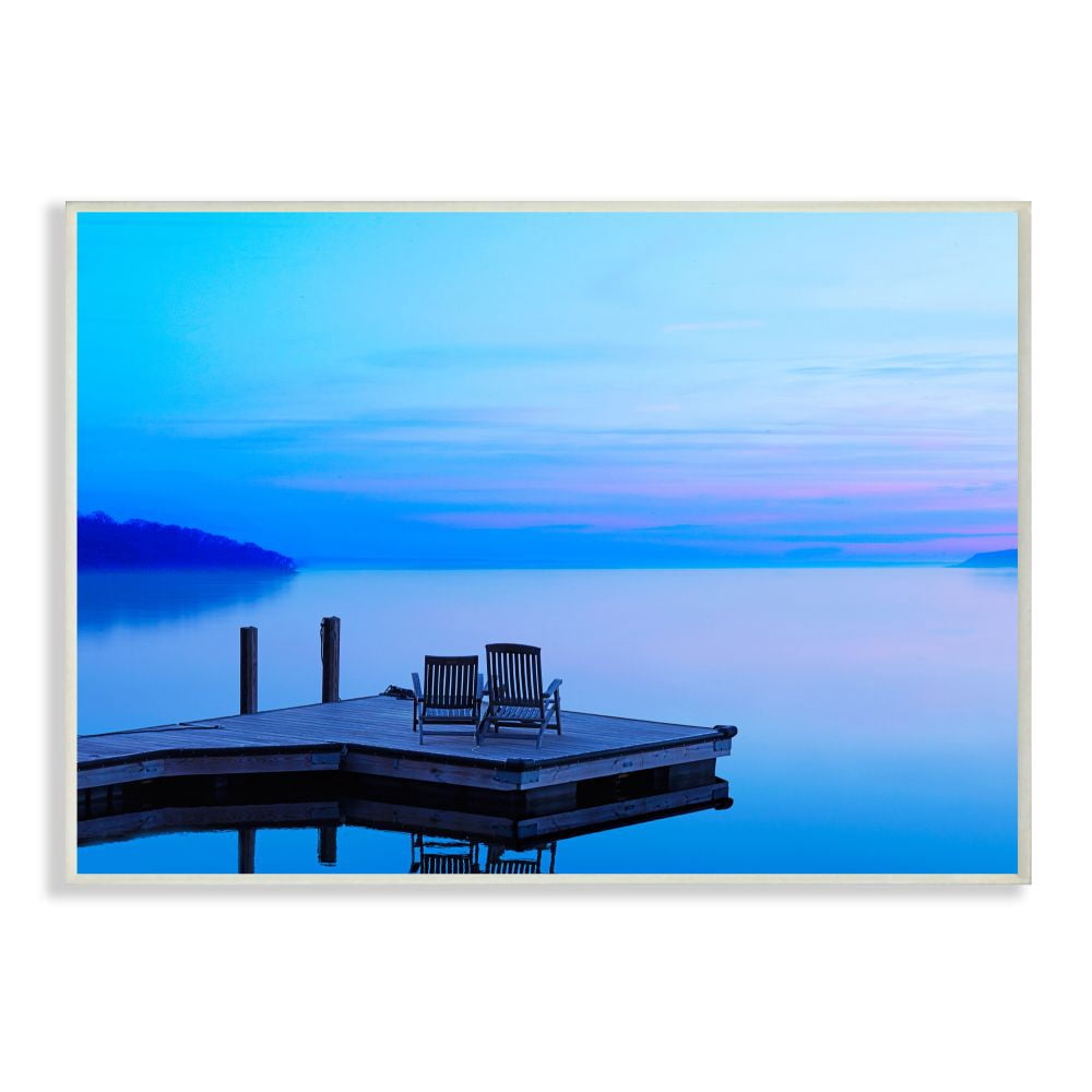 Stupell Industries Lake Landscape Purple Blue Photograph Wall Plaque by James McLoughlin, 10" x 15", Wall Plaque