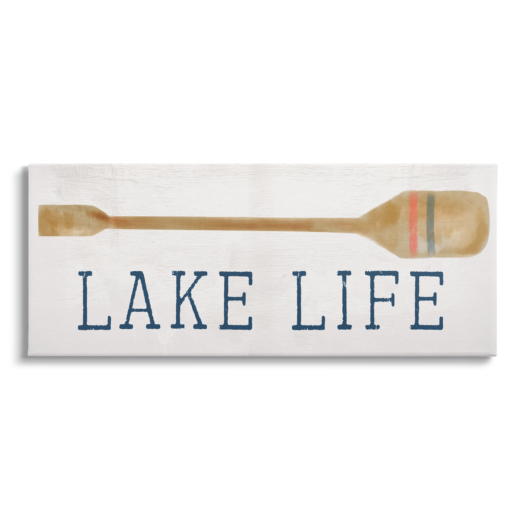 Stupell Industries Lake Life Boating Phrase Inspirational Painting Gallery Wrapped Canvas Print Wall Art, 48 x 20