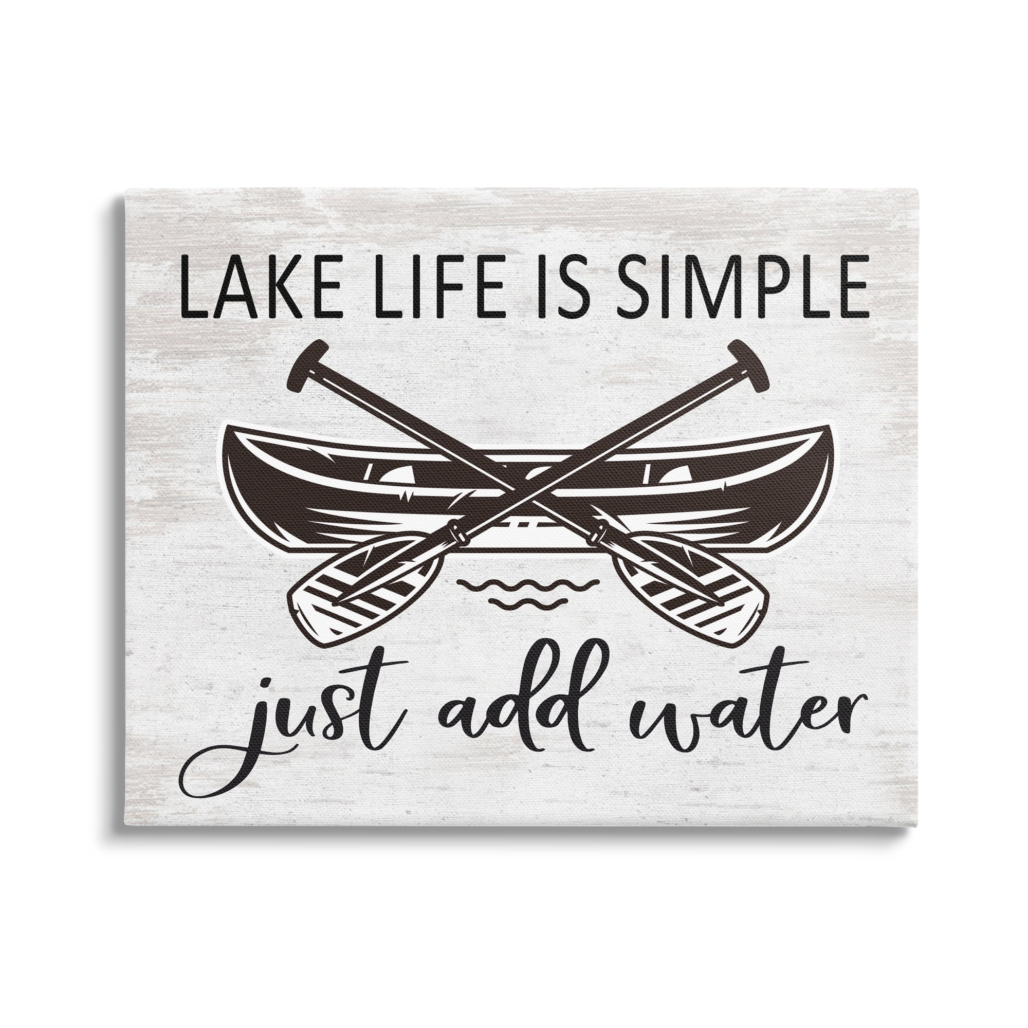 Stupell Industries Lake Life Canoe Ores Rustic Cabin Typography Graphic Art Gallery Wrapped Canvas Print Wall Art, Design by Lettered and Lined