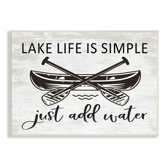 Stupell Industries Lake Life Canoe Ores Rustic Cabin Typography Graphic Art Unframed Art Print Wall Art, Design by Lettered and Lined