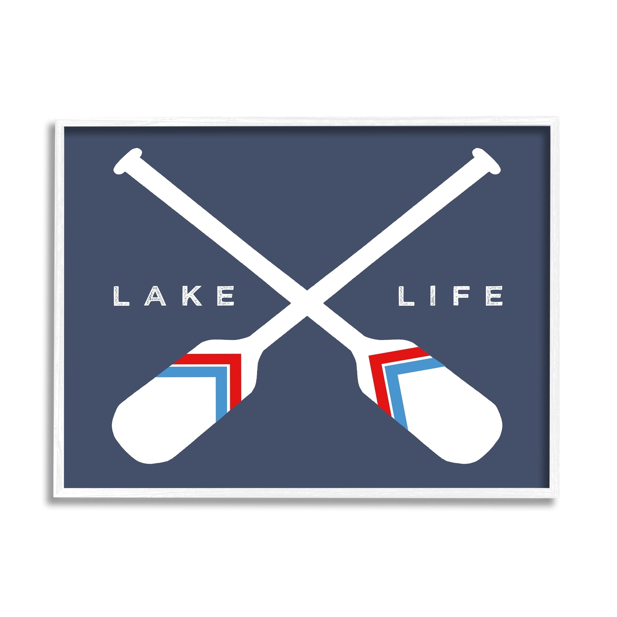 Stupell Industries Lake Life Crossed Nautical Paddle Oars Sports Sign,20 x 16, Design by Daphne Polselli