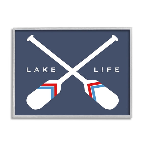Stupell Industries Lake Life Crossed Nautical Paddle Oars Sports Sign,30 x 24, Design by Daphne Polselli