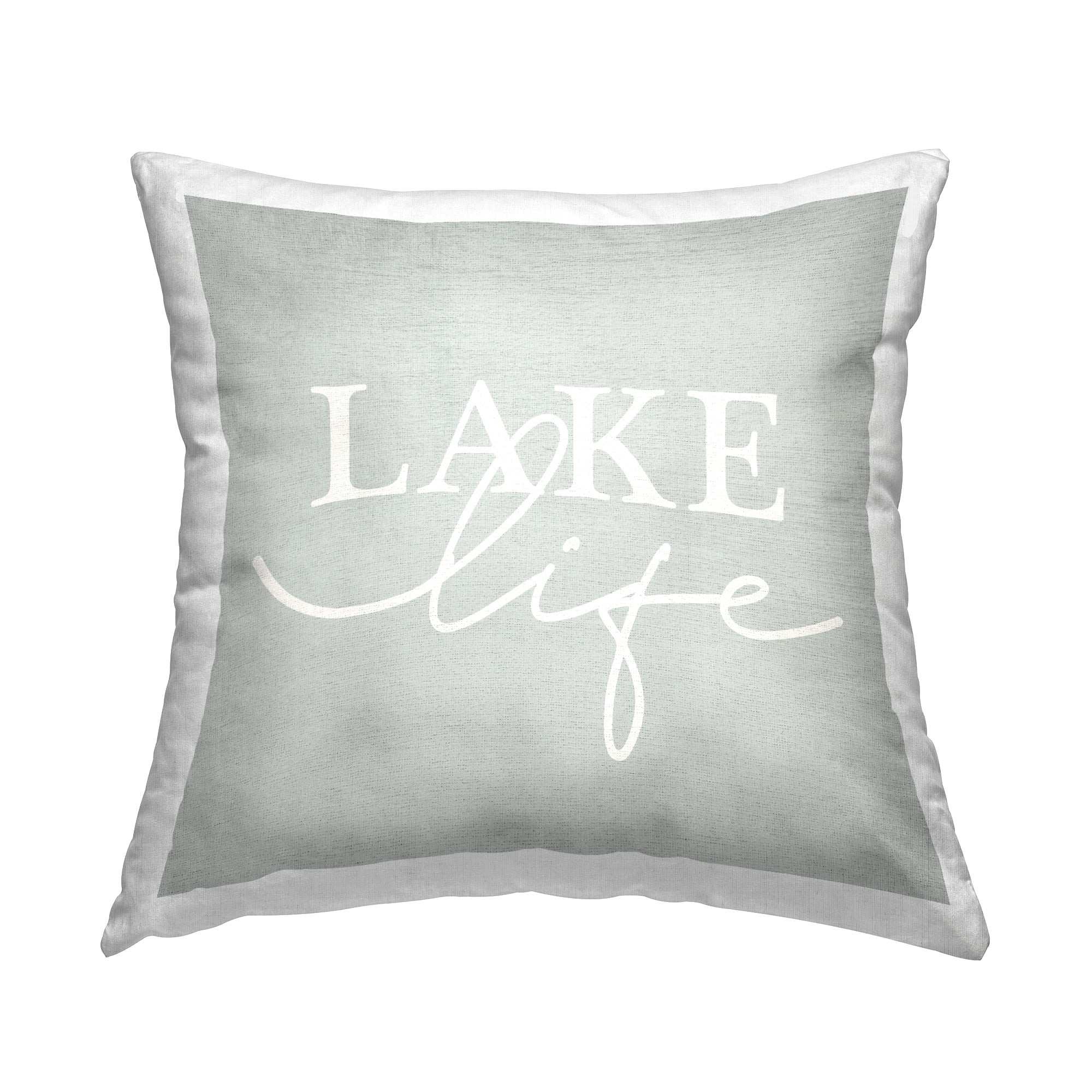 Stupell Industries Lake Life Rustic Phrase Square Decorative Printed Throw Pillow, 18 x 18