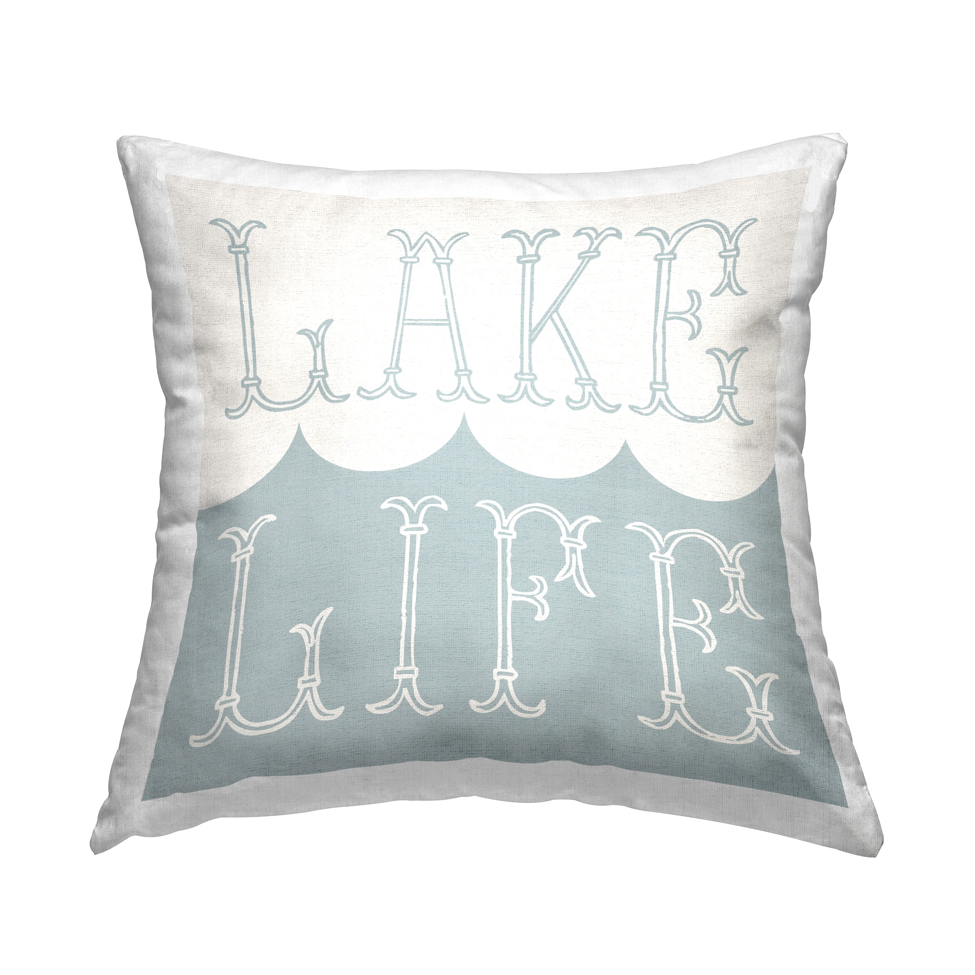 Stupell Industries Lake Life Vintage Phrase Square Decorative Printed Throw Pillow, 18 x 18