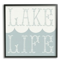 Stupell Industries Lake Life Wave Pattern Nature Painting Black Framed Art Print Wall Art, 12 x 12