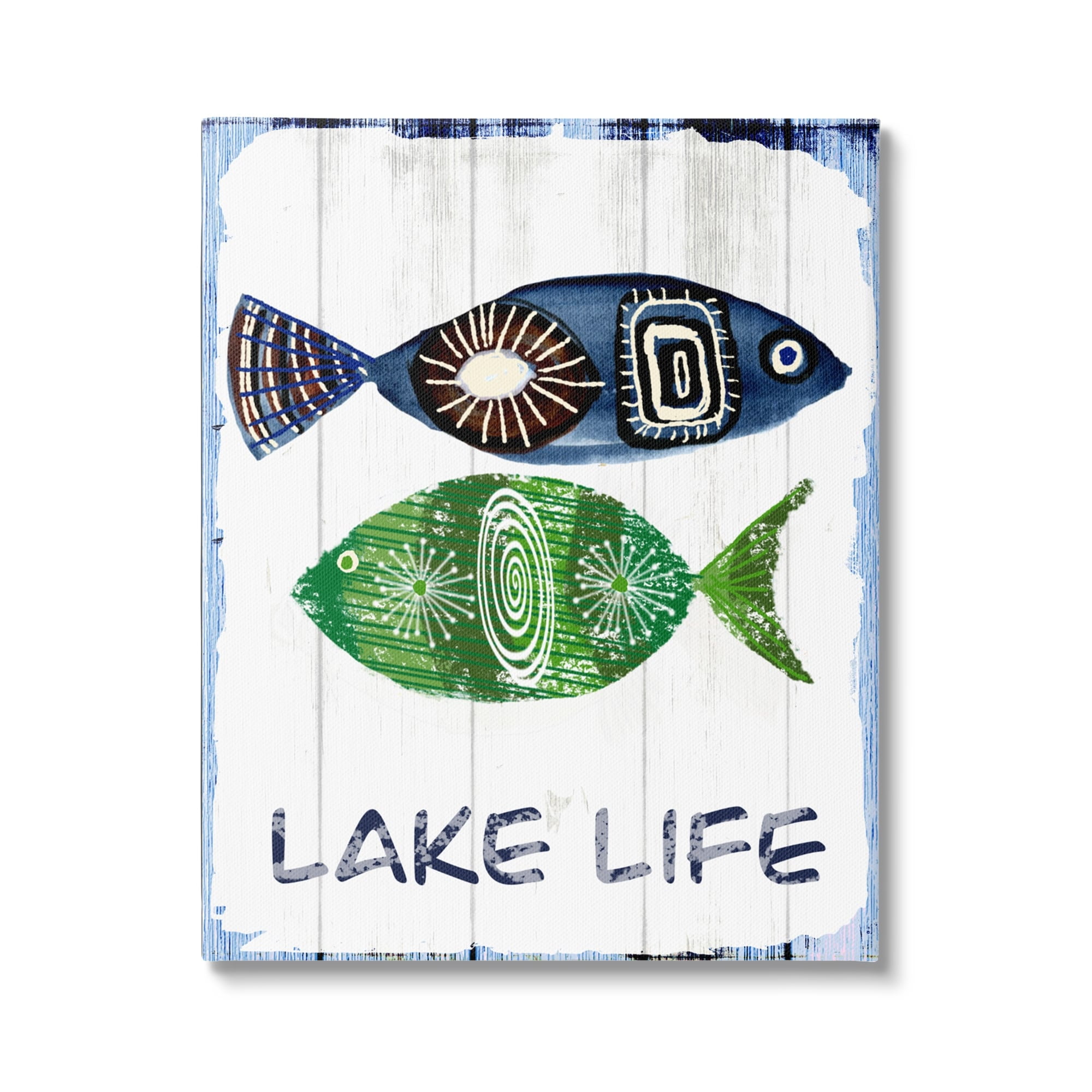 Stupell Industries Lake Life Weathered Fish Shapes Pattern Motif Canvas Wall Art, 30 x 40, Design by Jadei Graphics