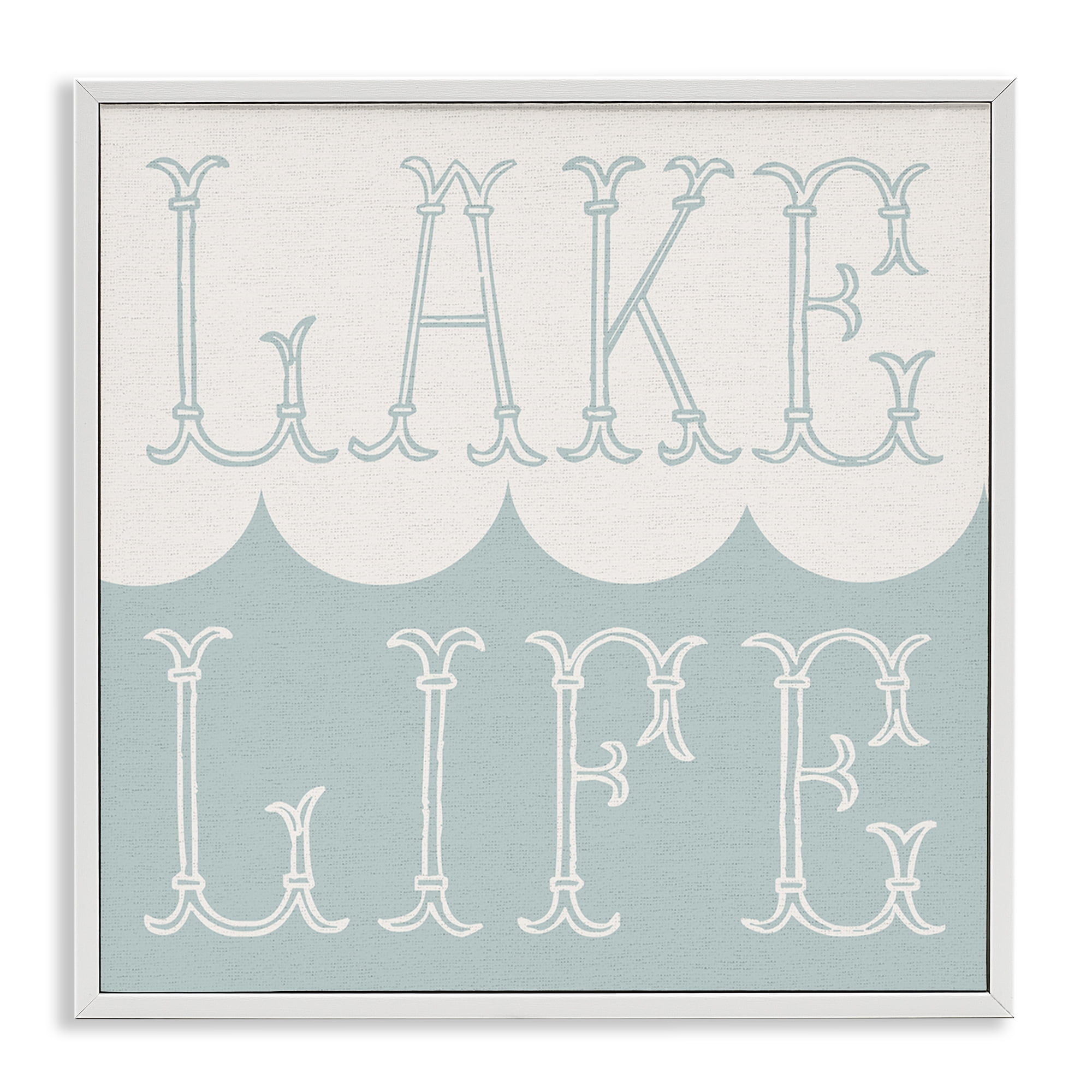 Stupell Industries Lake Life with Wave Nautical & Beach Painting White Framed Art Print Wall Art, 17 x 17