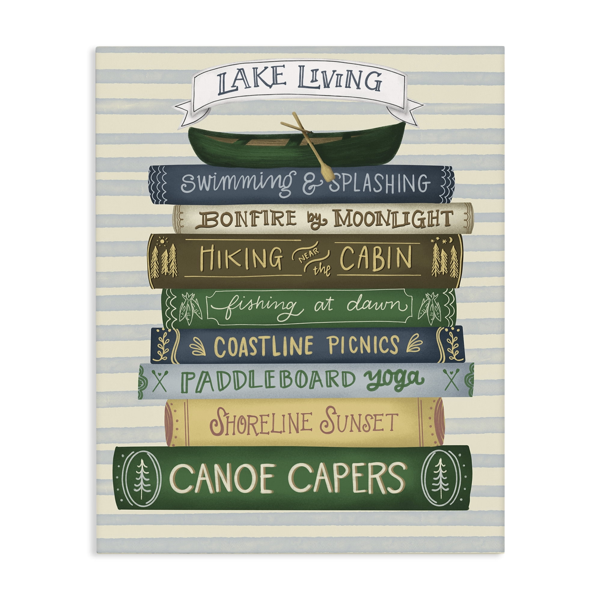 Stupell Industries Lake Living Books Canvas Wall Art, design by Giao Williams