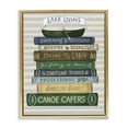 thumbnail image 1 of Stupell Industries Rustic Lodge Lake Living Books Gold Floating Frame Canvas Art, 25 x 31, by Giao Williams, 1 of 8