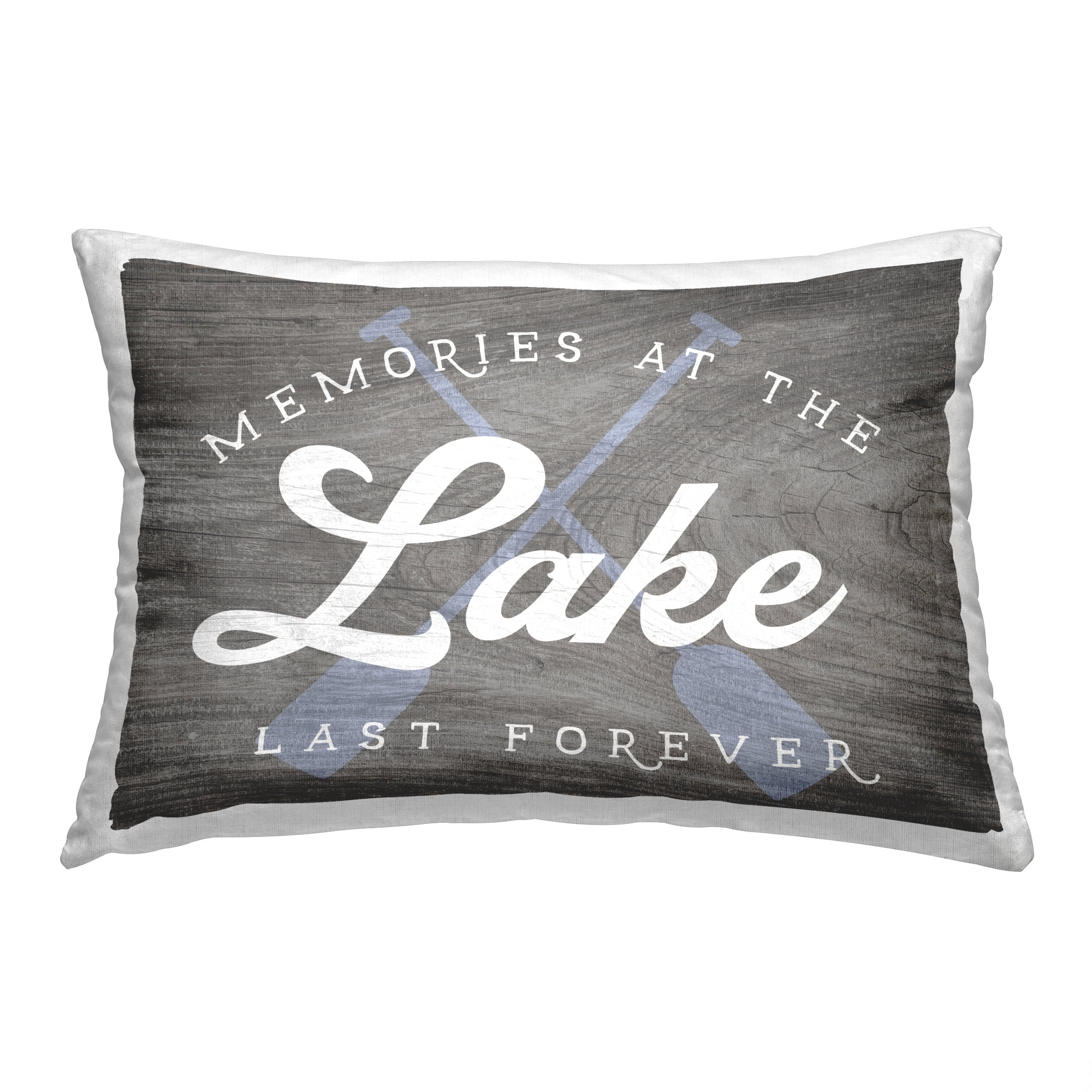 Stupell Industries Lake Memories Phrase Decorative Printed Throw Pillow, 14 x 20