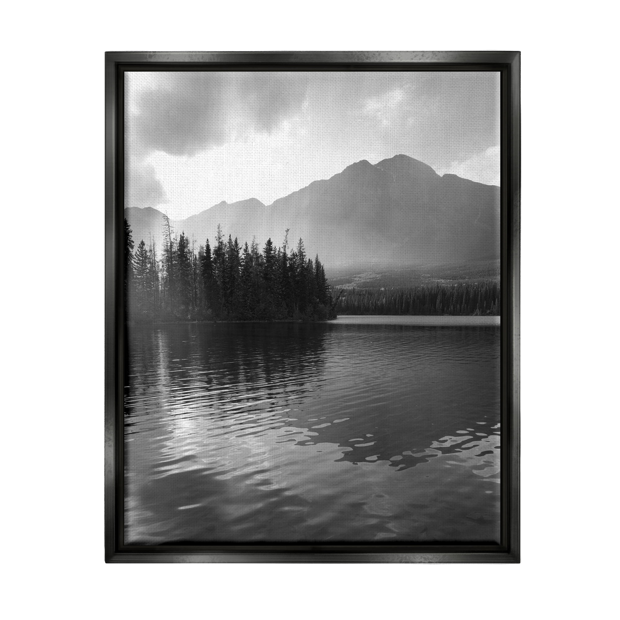 Stupell Industries Lake Ripples Scenery Landscape Photography Black Floater Framed Canvas Art Print Wall Art, 25 x 31