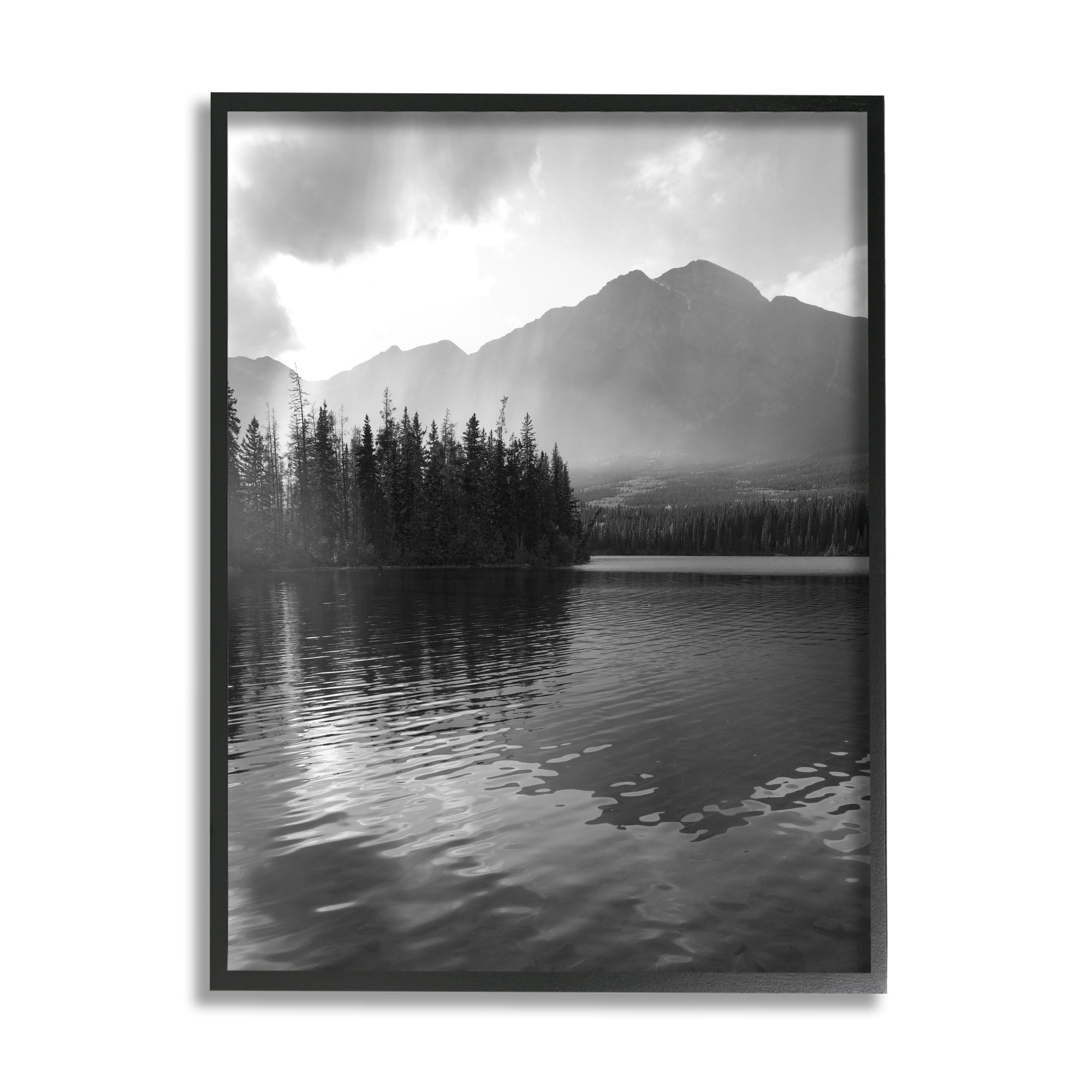 Stupell Industries Lake Ripples Scenery Landscape Photography Black Framed Art Print Wall Art, 24 x 30