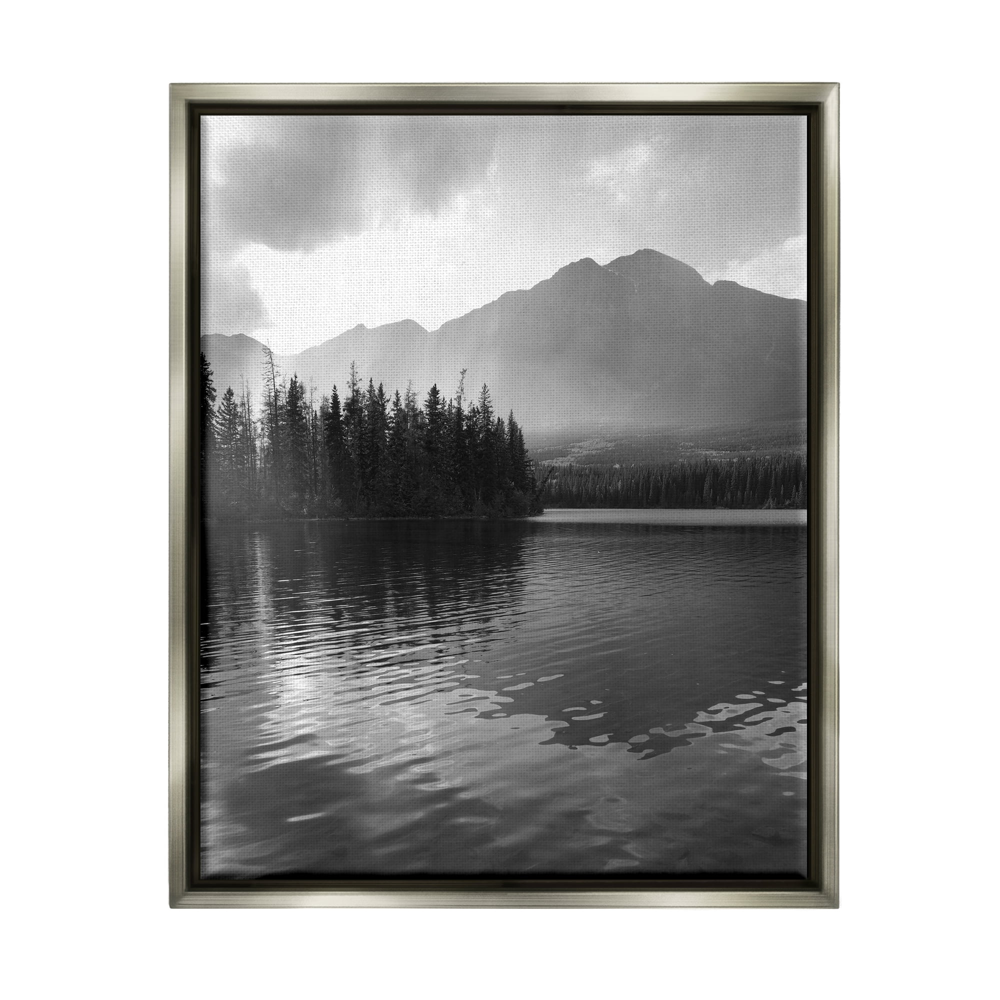 Stupell Industries Lake Ripples Scenery Landscape Photography Gray Floater Framed Canvas Art Print Wall Art, 25 x 31