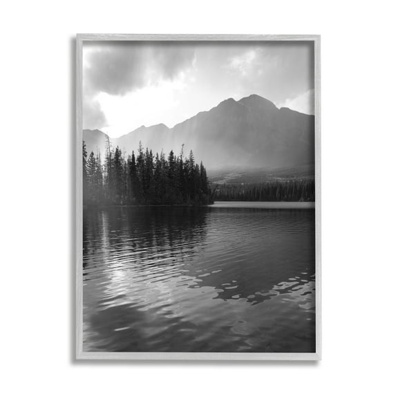 Stupell Industries Lake Ripples Scenery Landscape Photography Gray Framed Art Print Wall Art, 16 x 20
