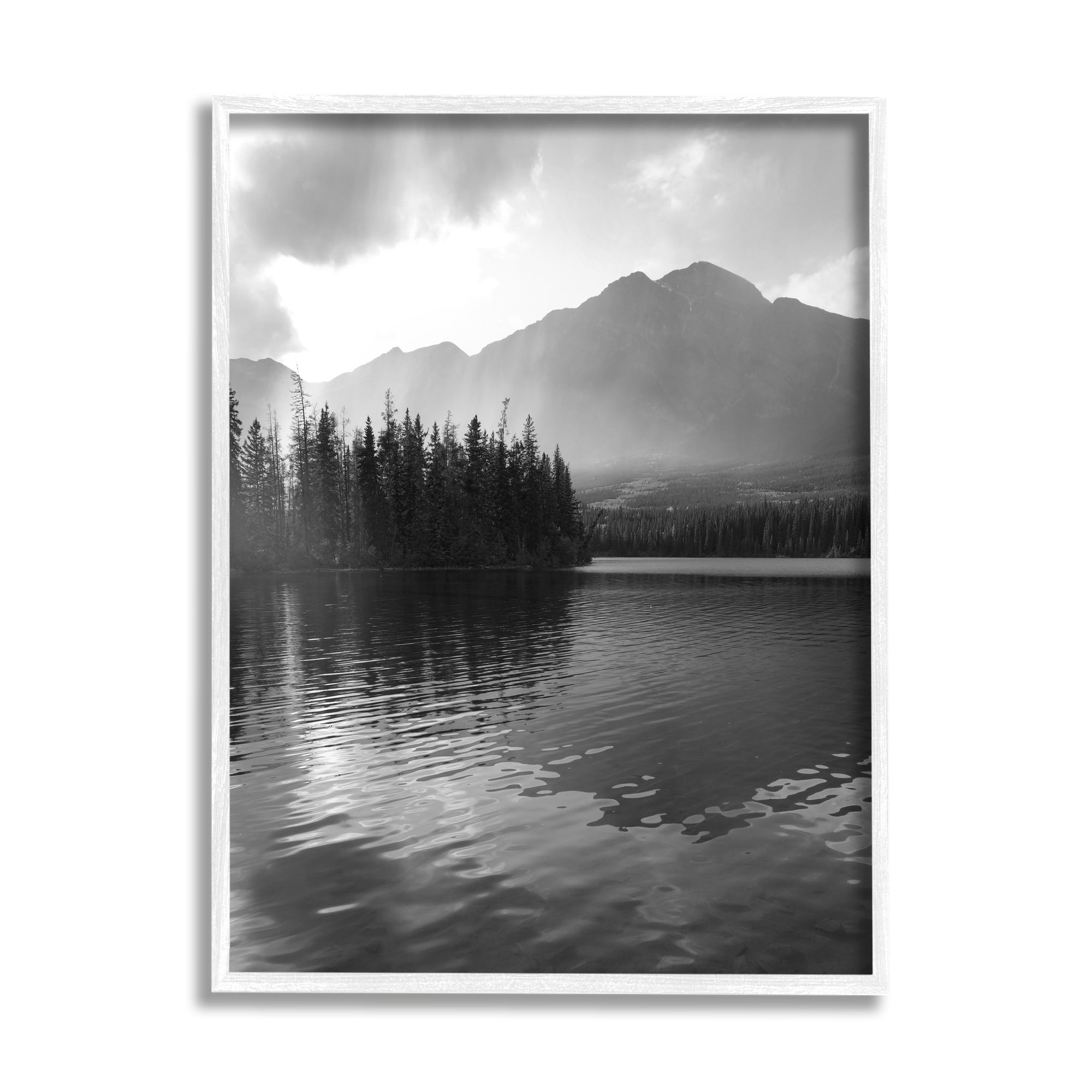 Stupell Industries Lake Ripples Scenery Landscape Photography White Framed Art Print Wall Art, 16 x 20