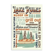 Stupell Industries Lake Rules Fun Activities Text & Numbers Painting Unframed Art Print Wall Art, 10 x 15
