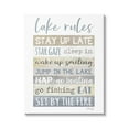 thumbnail image 1 of Stupell Industries Lake Rules Typography Rustic Vacation Cabin Sign Canvas Wall Art, 36 x 48, Design by Marla Rae, 1 of 5