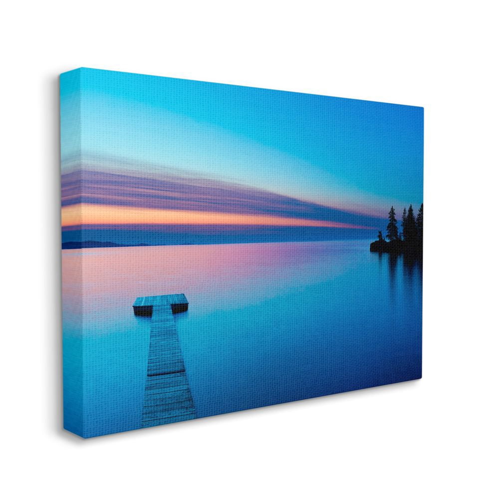 Stupell Industries Lake Shore Dock Landscape Photograph Canvas Wall Art by James McLoughlin