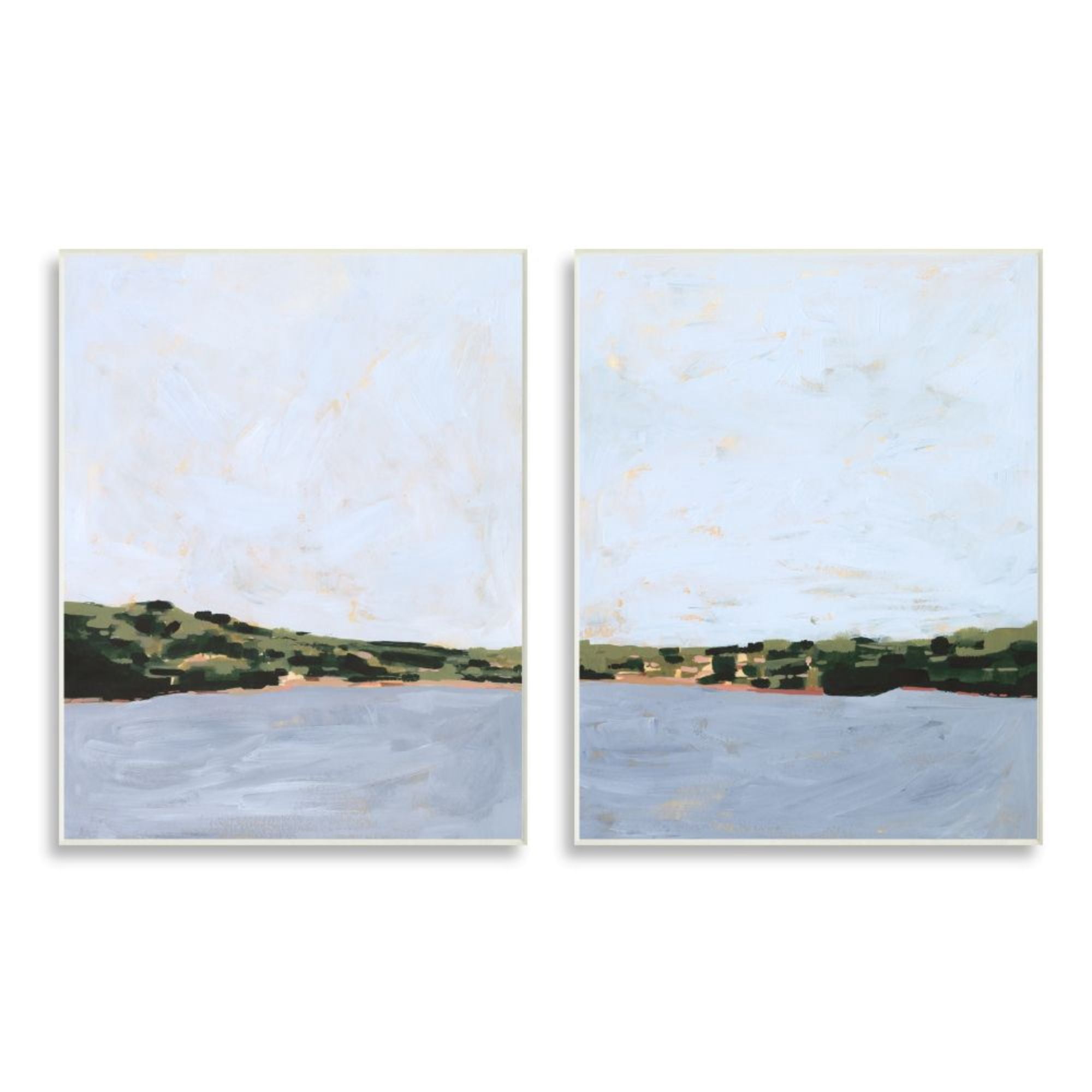 Stupell Industries Lake Shore Landscape with Soft Blue Sky Design by Victoria Borges