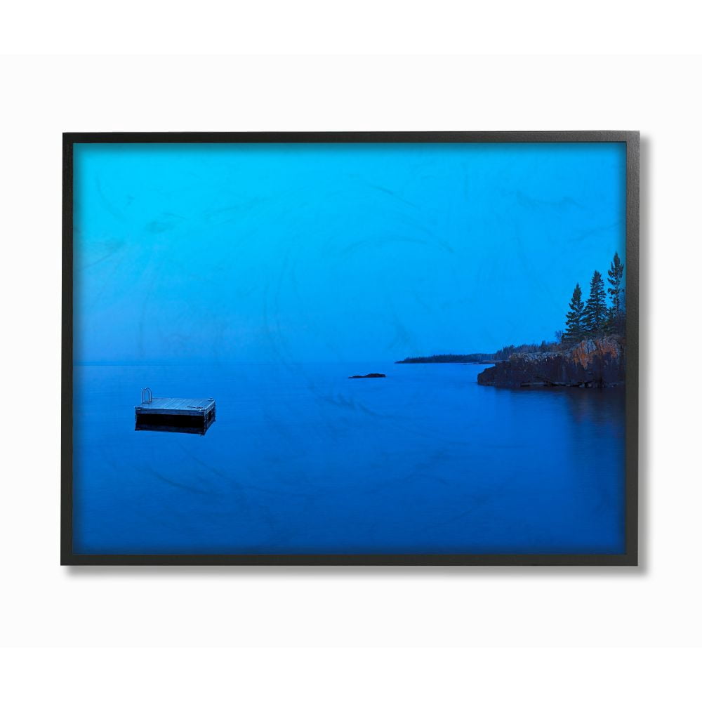 Stupell Industries Lake Shore Platform Landscape Photograph Black Framed Art Print Wall Art, 16x20, by James McLoughlin