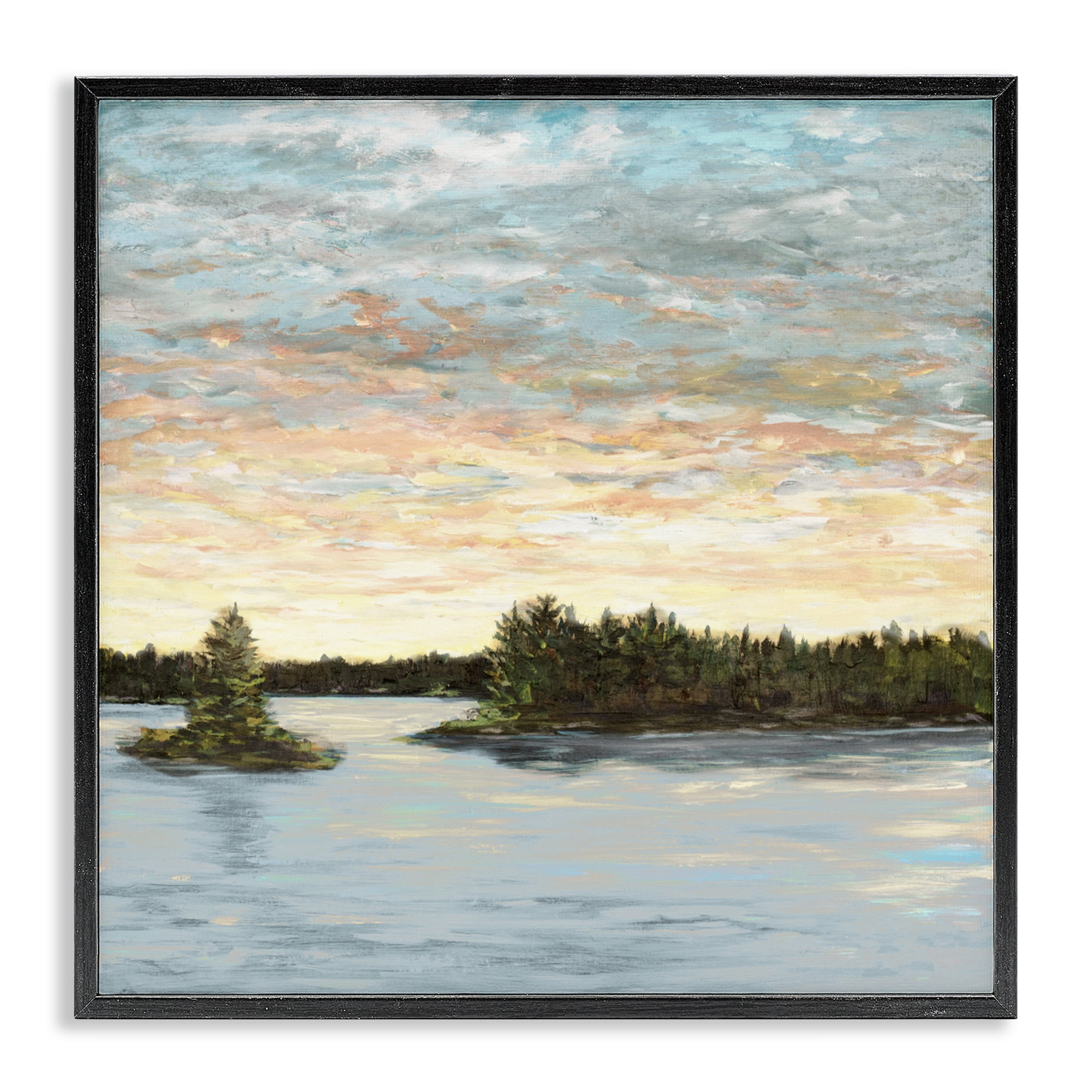 Stupell Industries Lake Shore at Sundown Black Framed Giclee Art, design by Julie DeRice