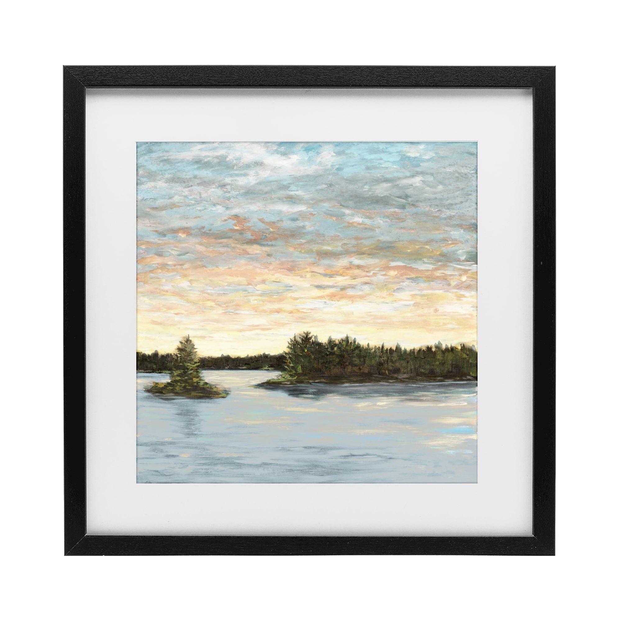 Stupell Industries Lake Shore at Sundown Black Framed Print Under Glass, design by Julie DeRice