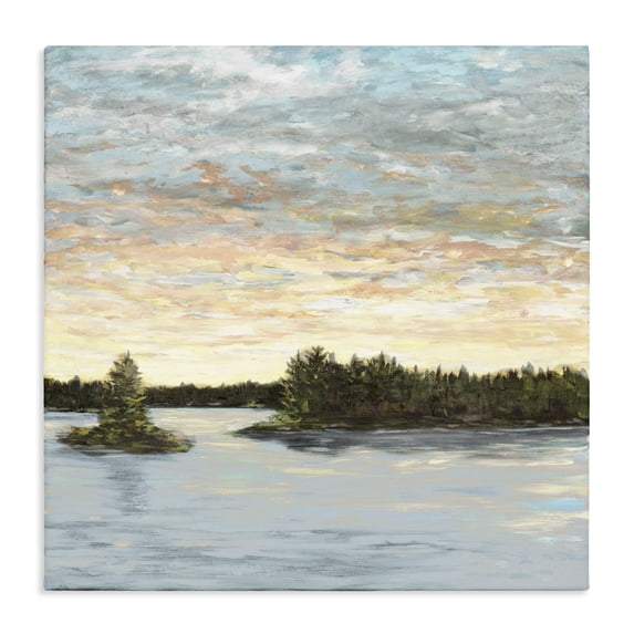 Stupell Industries Contemporary Lake Shore at Sundown Canvas Art, 17 x 17, by Julie DeRice