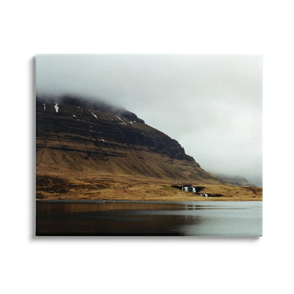 Stupell Industries Lake Side Cliffs Looming Fog Plateau Landscape Photograph Gallery Wrapped Canvas Print Wall Art, Design by Lynann Colligan