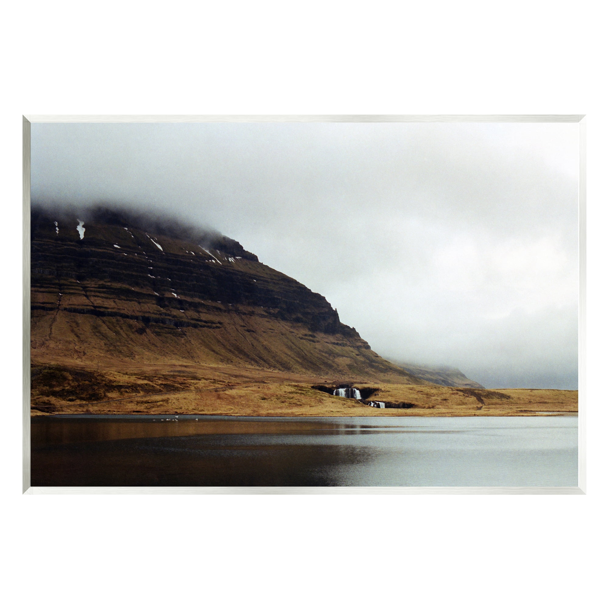 Stupell Industries Lake Side Cliffs Looming Fog Plateau Landscape Photograph Unframed Art Print Wall Art, Design by Lynann Colligan