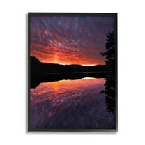 Stupell Industries Lake Sunset Reflection Nature Photography Black Framed Art Print Wall Art, 11 x 14