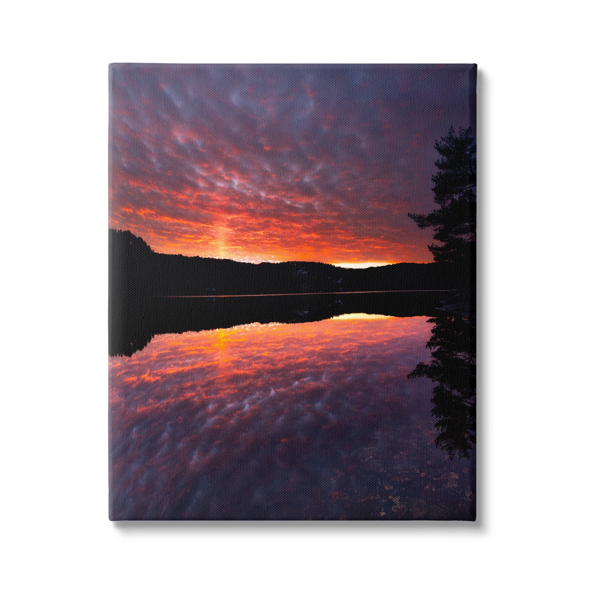 Stupell Industries Lake Sunset Reflection Nature Photography Gallery Wrapped Canvas Print Wall Art, 30 x 40