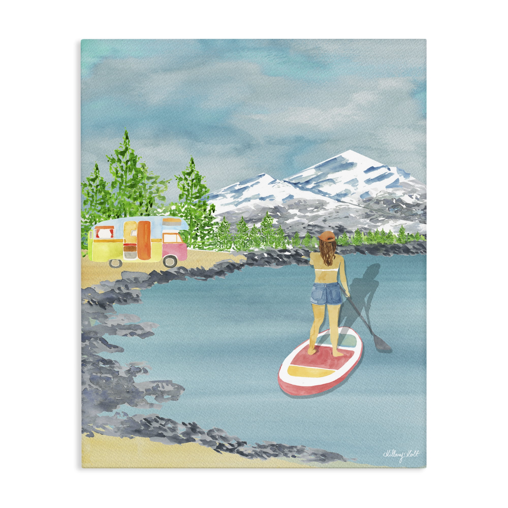 Stupell Industries Lake Tahoe Paddle Boarding Canvas Wall Art, design by Hillary Holt