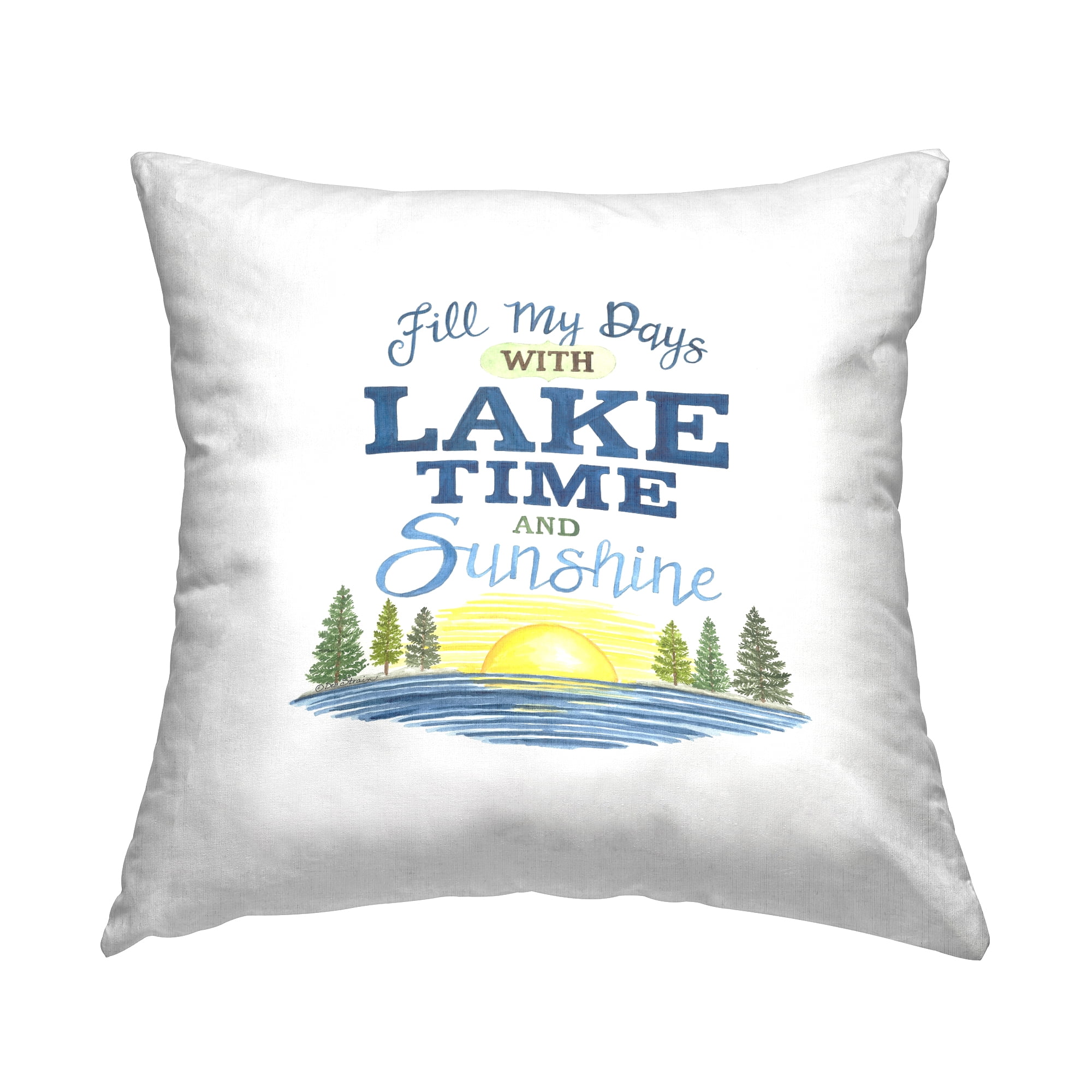 Stupell Industries Lake Time & Sunshine Decorative Printed Throw Pillow, 18 x 18
