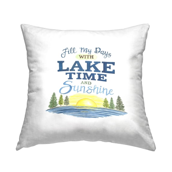 Stupell Industries Lake Time & Sunshine Decorative Printed Throw Pillow, 18 x 18