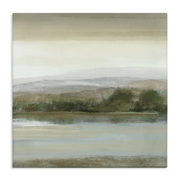 Stupell Industries Lake View Atmosphere Landscape Painting Gallery Wrapped Canvas Art Print Wall Art, 17 x 17
