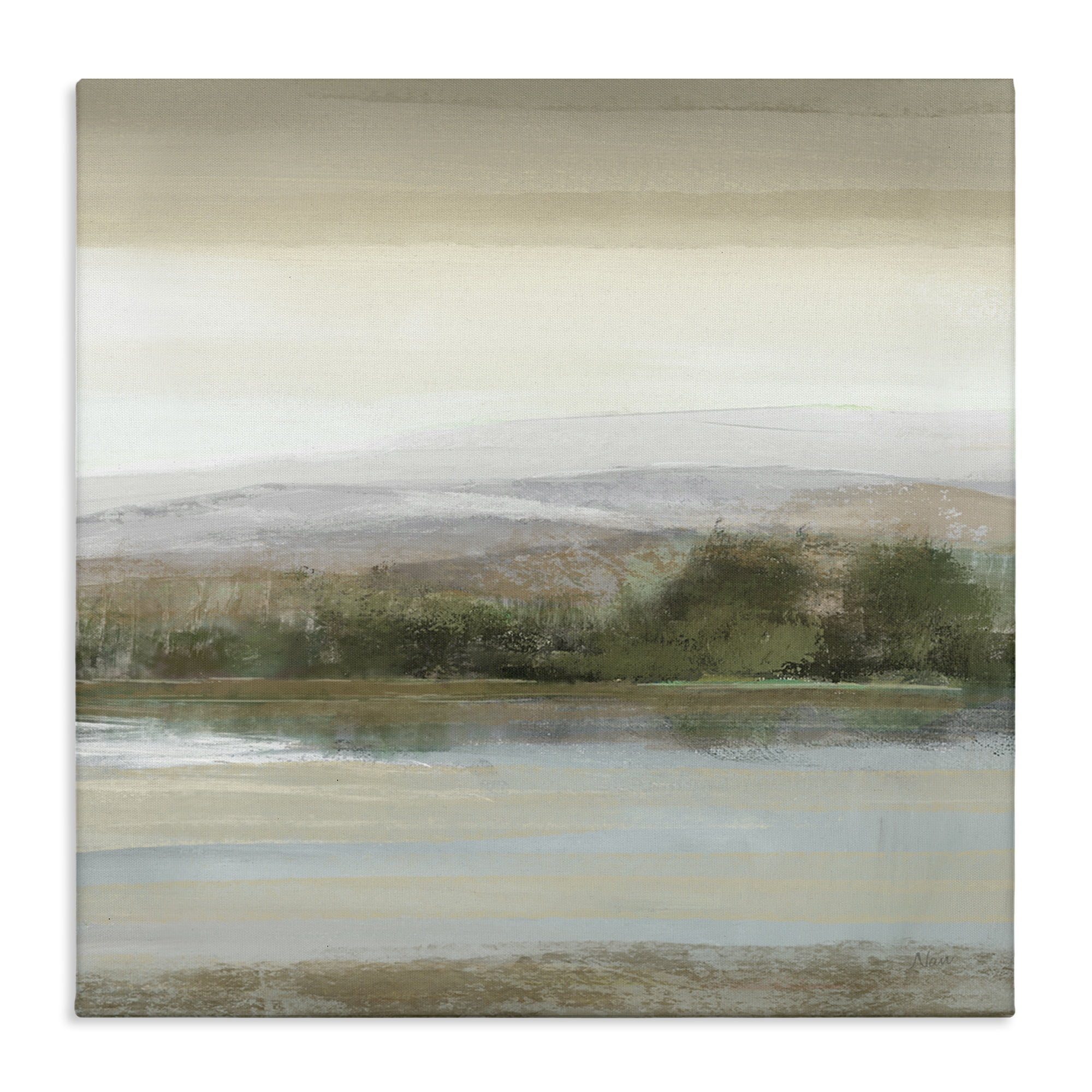 Stupell Industries Lake View Atmosphere Landscape Painting Gallery Wrapped Canvas Art Print Wall Art, 24 x 24