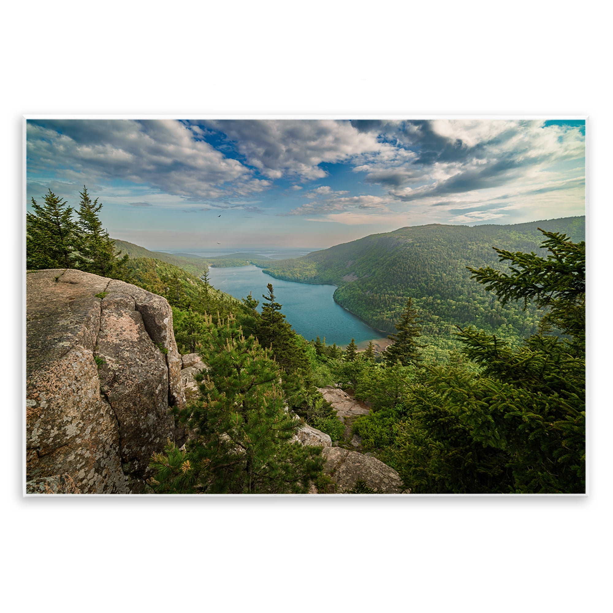 Stupell Industries Lake View Over Mountains Landscape & Nature Photography Unframed Art Print Wall Art, 19 x 13