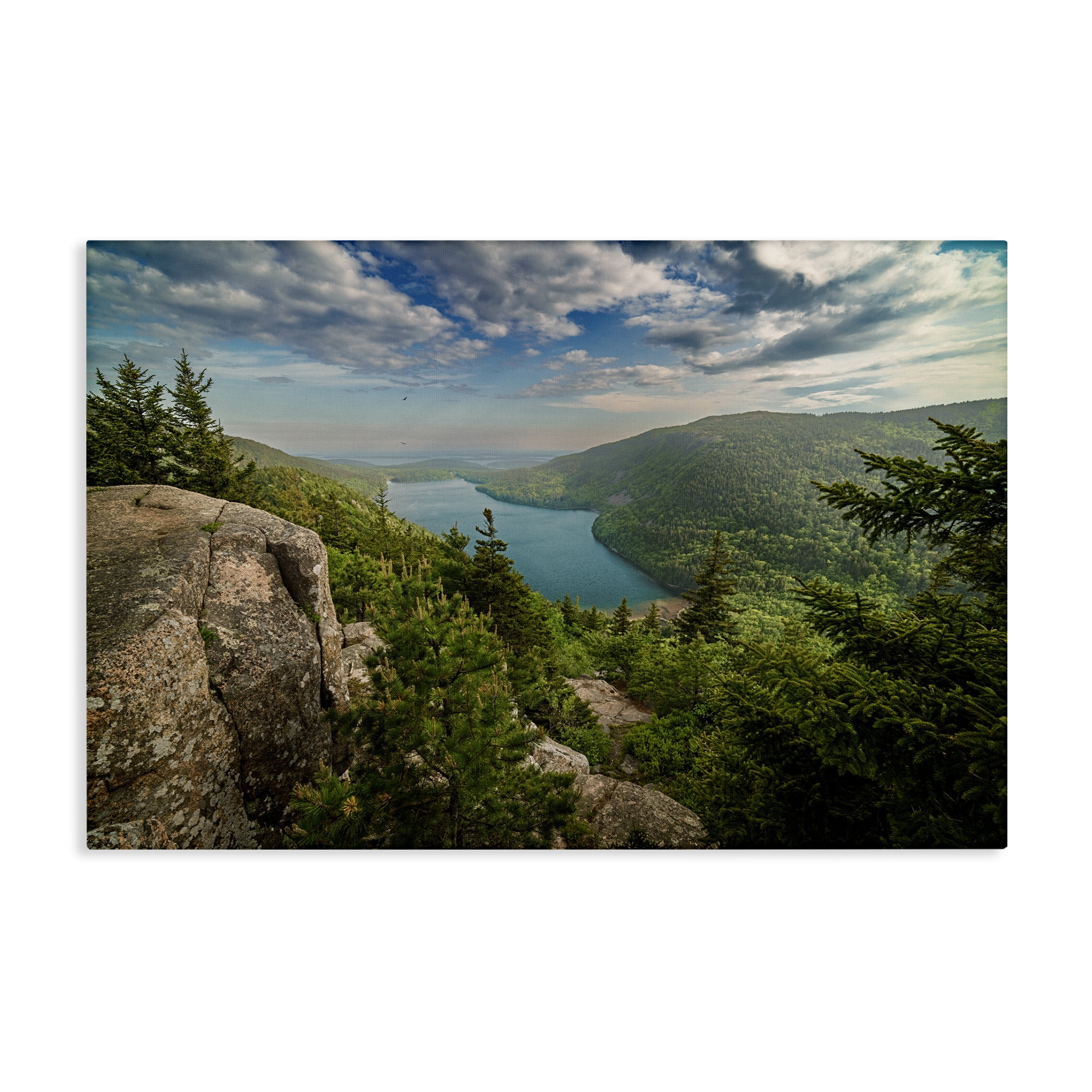 Stupell Industries Lake View Over Mountains Landscape & Nature Photography Wrapped Canvas Art Print Wall Art, 36 x 24