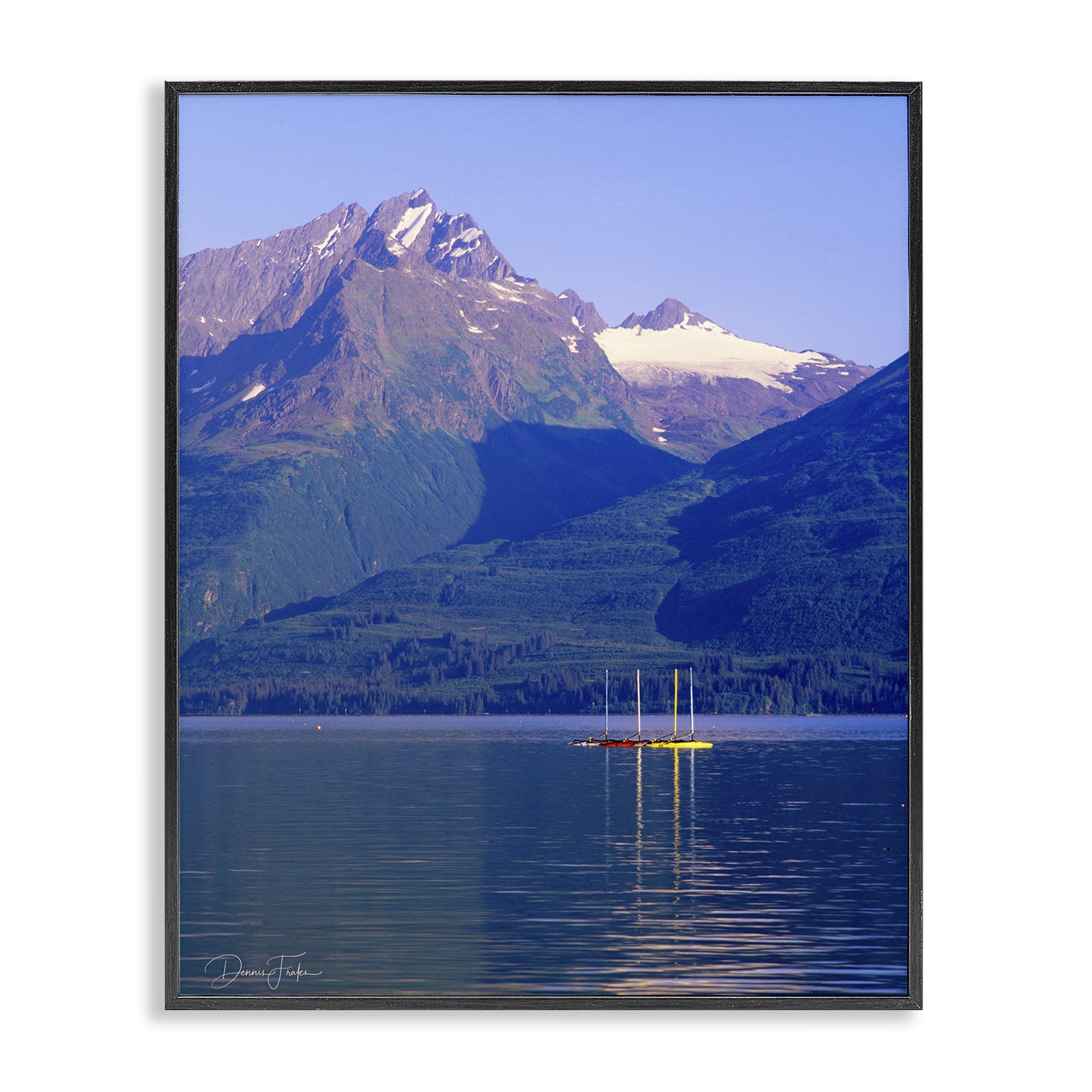 Stupell Industries Lake View Photography Landscape Photography Black Framed Art Print Wall Art, 11 x 14