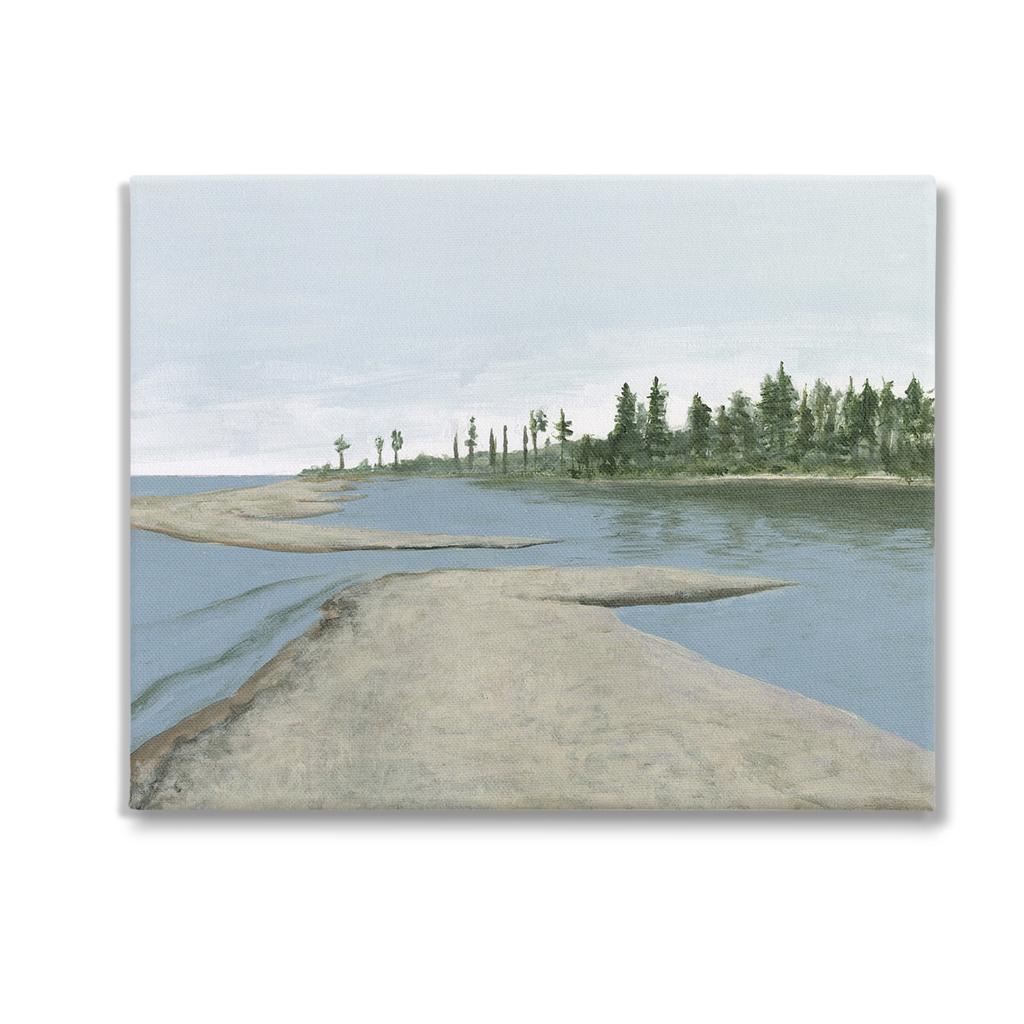 Stupell Industries Lake Waterfront Scenery Landscape Painting Gallery Wrapped Canvas Art Print Wall Art, 30 x 24