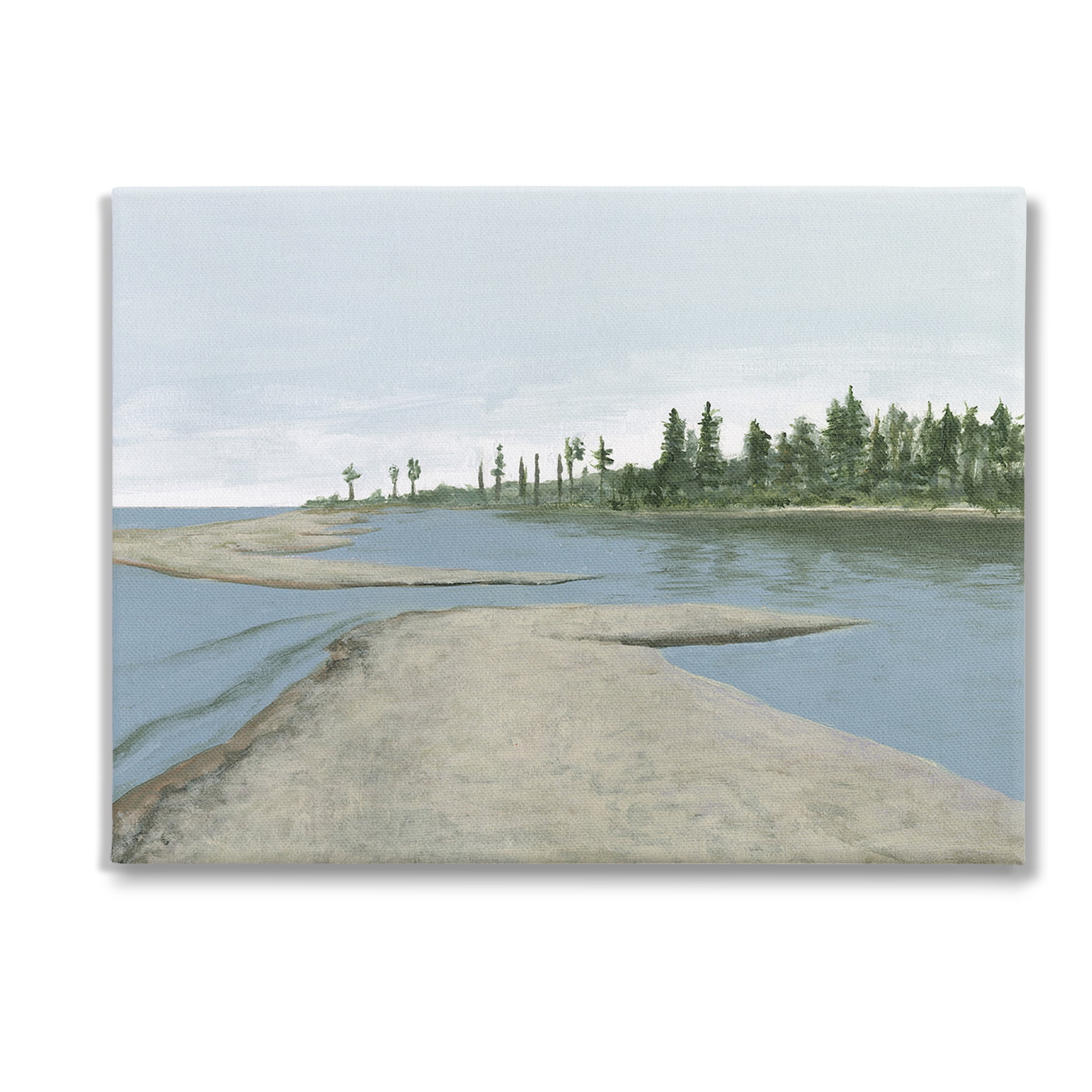 Stupell Industries Lake Waterfront Scenery Landscape Painting Gallery Wrapped Canvas Art Print Wall Art, 40 x 30