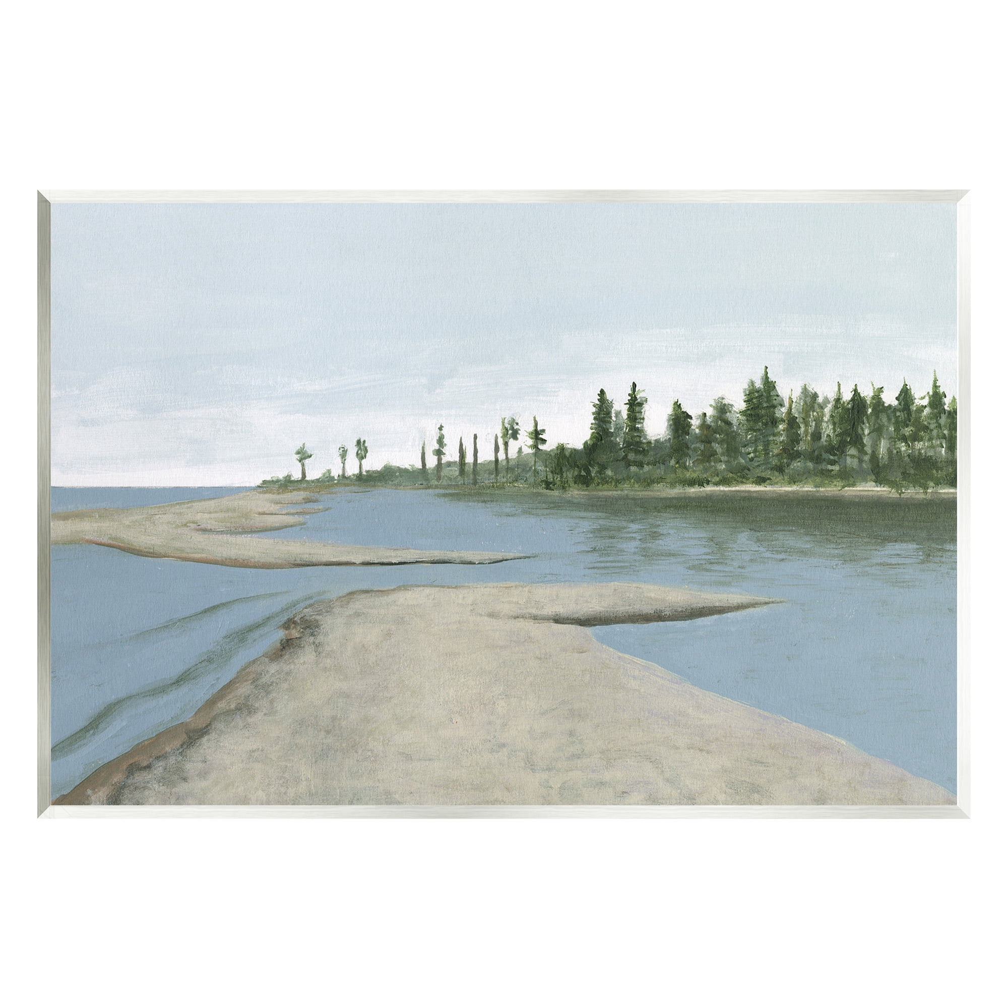 Stupell Industries Lake Waterfront Scenery Landscape Painting Unframed Art Print Wall Art, 19 x 13