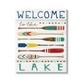 thumbnail image 1 of Stupell Industries Lake Welcome Sign Striped Oars Graphic Art Gallery Wrapped Canvas Print Wall Art, Design by Elizabeth Tyndall, 1 of 7
