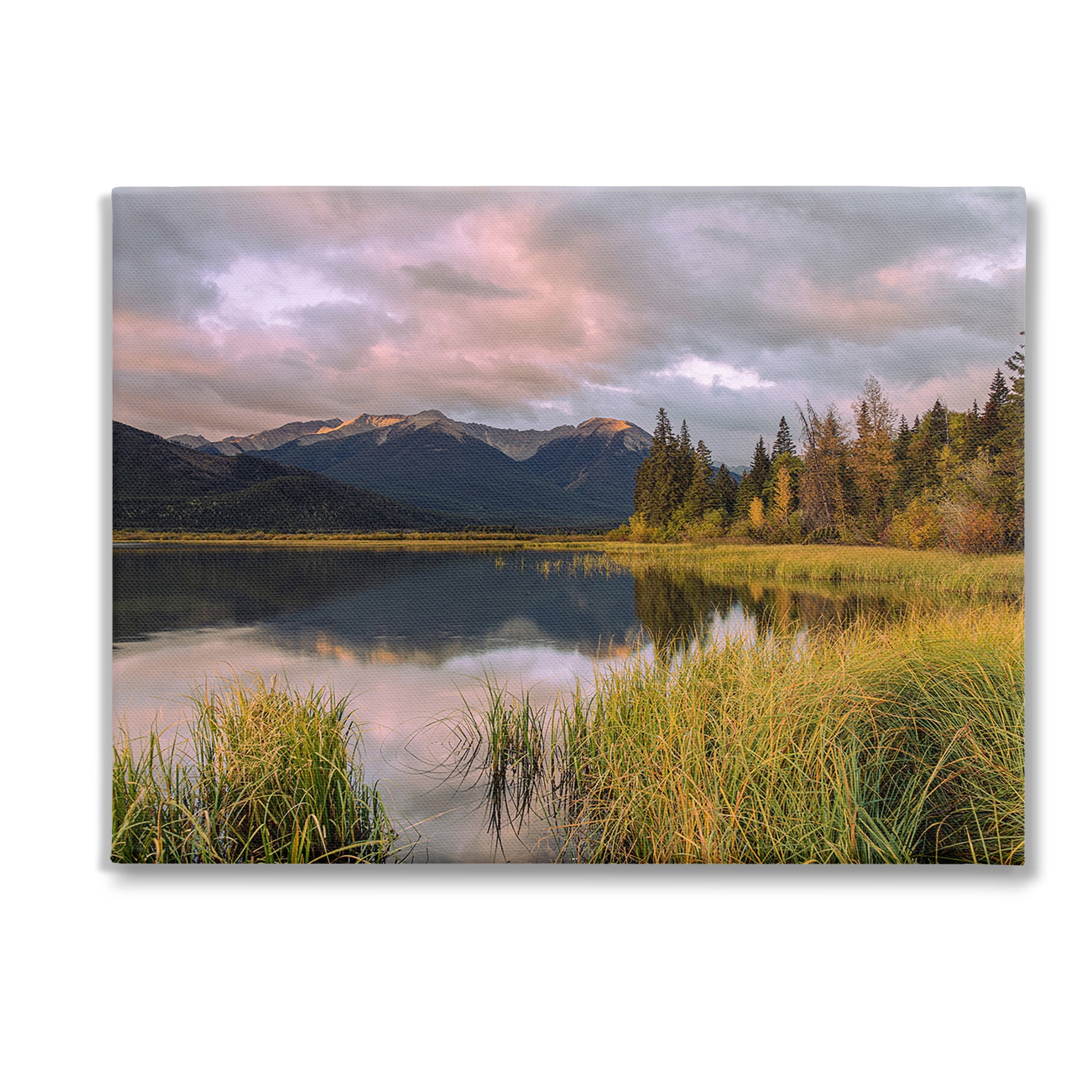 Stupell Industries Lake's Edge Landscape Landscape Photography Gallery Wrapped Canvas Art Print Wall Art, 48 x 36