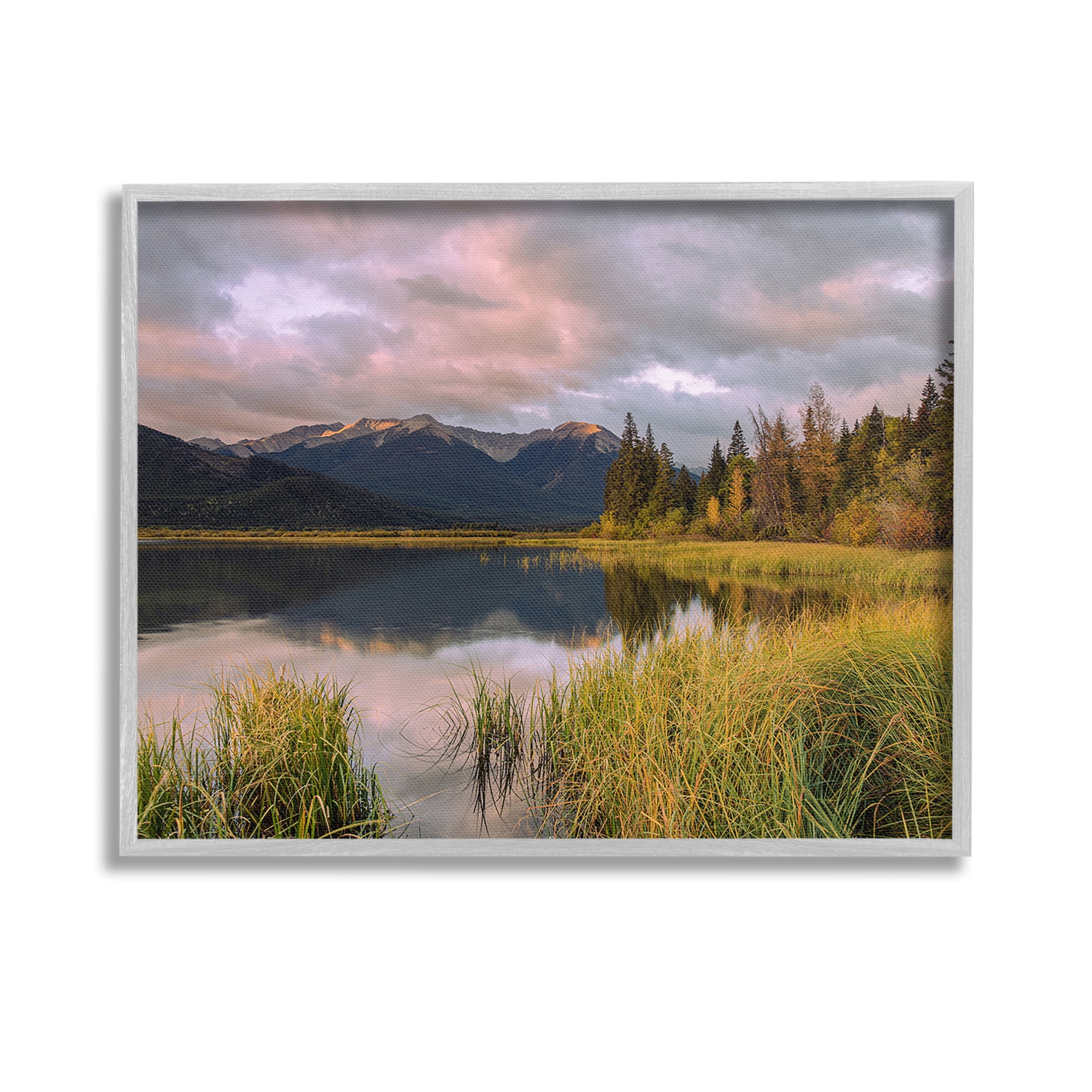 Stupell Industries Lake's Edge Landscape Landscape Photography Gray Framed Art Print Wall Art, 14 x 11