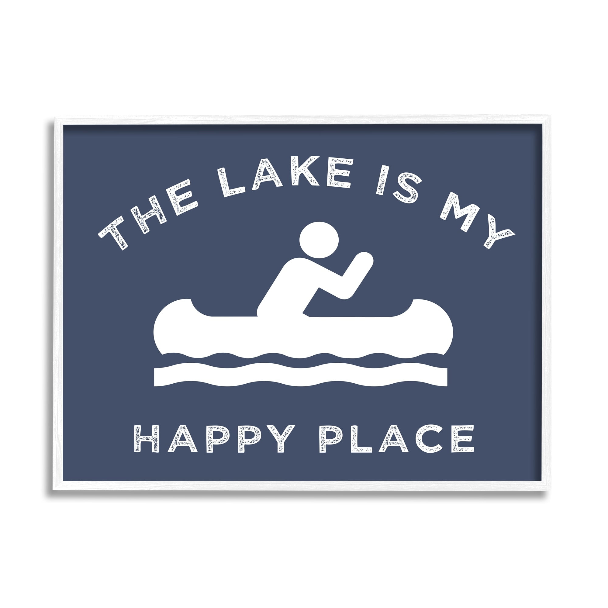 Stupell Industries Lake's My Happy Place Row Boat Paddler,20 x 16, Design by Daphne Polselli