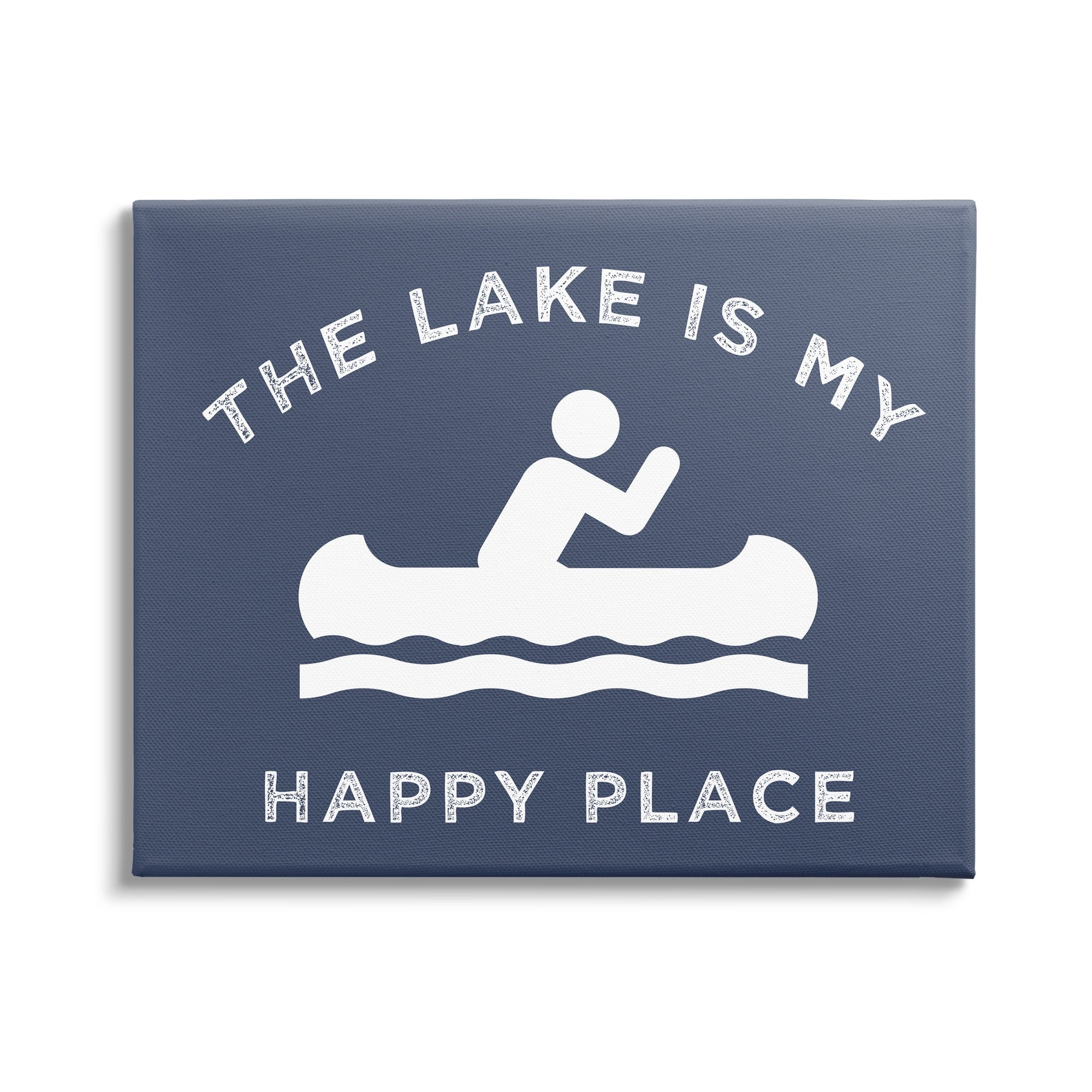 Stupell Industries Lake's My Happy Place Row Boat Paddler,48 x 36, Design by Daphne Polselli